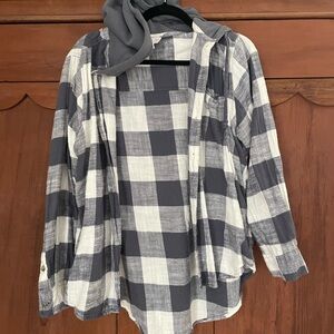 Time and Tru Plaid Hoodie